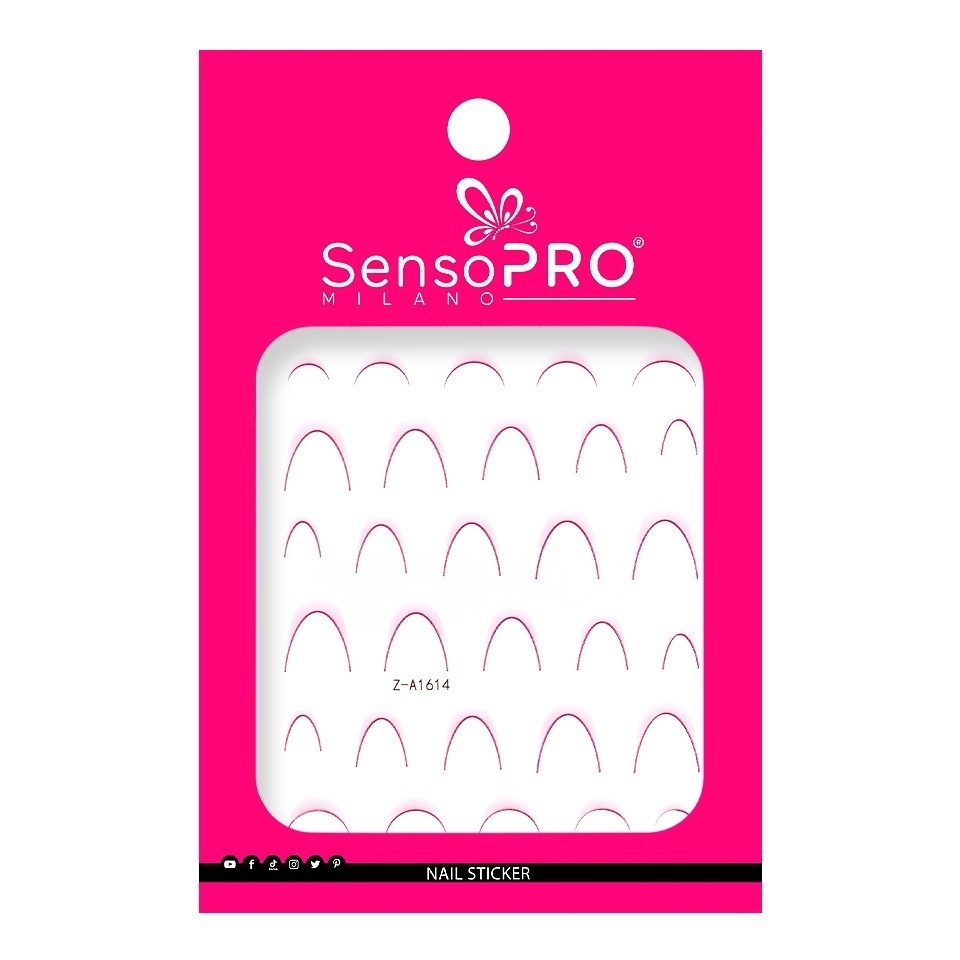 Stickere pentru unghii - Adaugă un strop de culoara Abtibild Unghii SensoPRO Milano - French Ombre Fuchsia