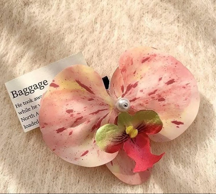 Accesoriu cu Clips pentru Par Model Orhidee Peach
