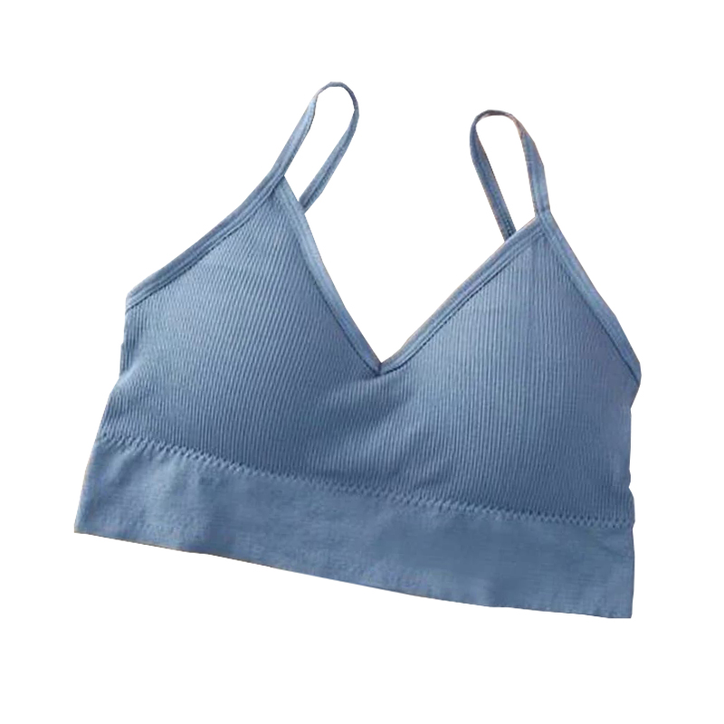 Bustiera Sport pentru Dama, cu Bretele si Spatele Gol, Fara Cusaturi, Model Push Up, Marime S/M, Bleu,    MIX14107