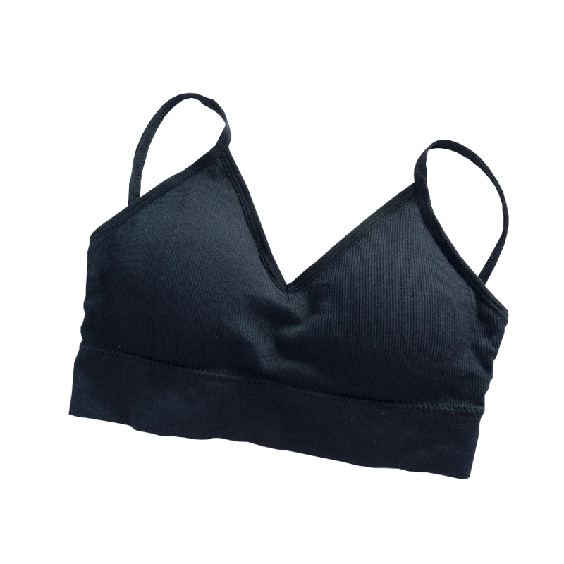 Bustiera Sport pentru Dama, cu Bretele si Spatele Gol, Fara Cusaturi, Model Push Up, Marime S/M, Negru,    MIX14350
