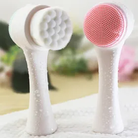 Dispozitiv 2 in 1 curatare faciala cu doua fete pentru curatare Roz