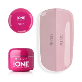 Gel UV 15g Constructie Base One Silcare - Calitate Superioară Gel UV Base One Cover Mediu-Camuflaj 15g