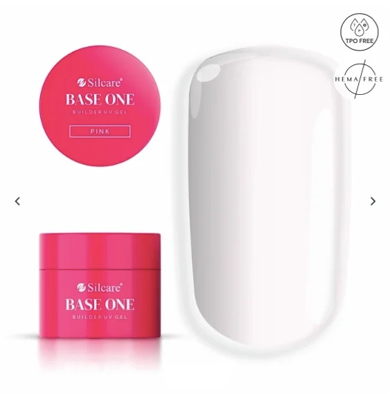 Gel UV 50g pentru Constructie Base One Silcara Gel UV Base One Pink 50g