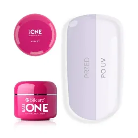 Gel UV 50g pentru Constructie Base One Silcara Gel UV Base One Violet 50g