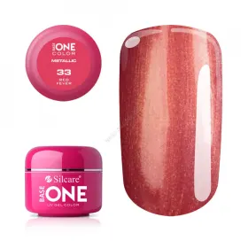 Gel color Base One - Calitate Superioară pentru Unghi Gel color Base One 5g Metalic Red Fever 33