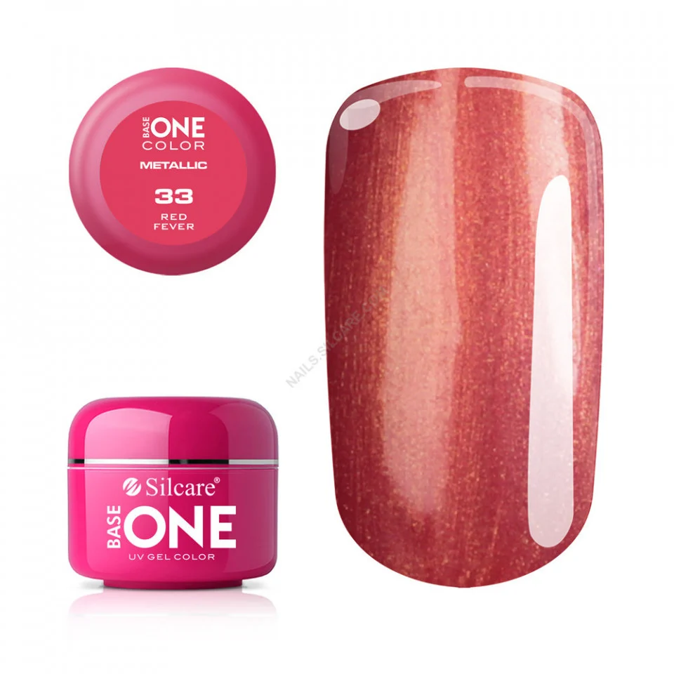 Gel color Base One - Calitate Superioară pentru Unghi Gel color Base One 5g Metalic Red Fever 33