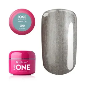 Gel color Base One - Calitate Superioară pentru Unghi Gel color Base One 5g Metalic Silver 09