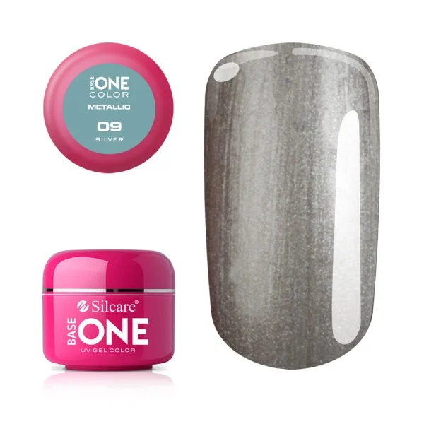 Gel color Base One - Calitate Superioară pentru Unghi Gel color Base One 5g Metalic Silver 09