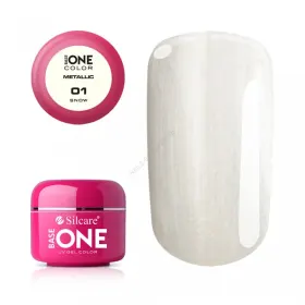 Gel color Base One - Calitate Superioară pentru Unghi Gel color Base One 5g Metalic Snow 01