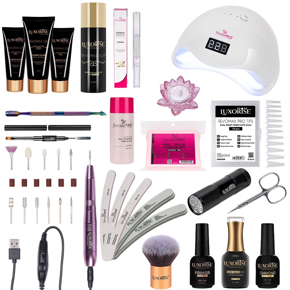 Kit Polygel LUXORISE Build PRO cu Lampa #12