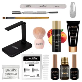 Kit-uri pentru unghii polygel - Găsește cele mai bune oferta Kit Unghii Polygel REVOMAX LUXORISE Glam Sculpt cu Lampa + CADOU