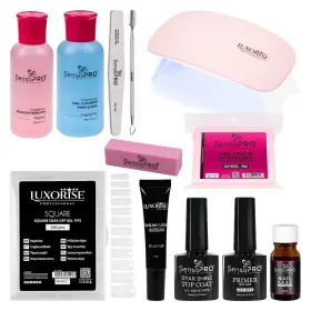 Kit-uri pentru Unghii Gel - Găsește Ce ți Se Potriveșta kit unghii false cu tipsuri soak off basic expert + lampa uv led