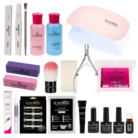 Kit-uri pentru Unghii Gel - Găsește Ce ți Se Potriveșta kit unghii false cu tipsuri soak off easy shine + lampa uv led