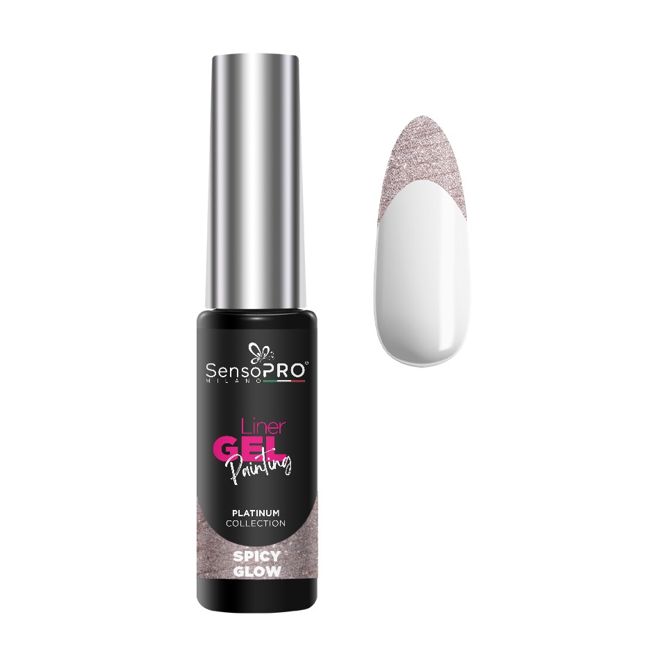 Liner Gel - Precizie și Stil în Machiaj Liner Gel UV pentru Pictura Unghii - SensoPRO Milano Platinum 8ml