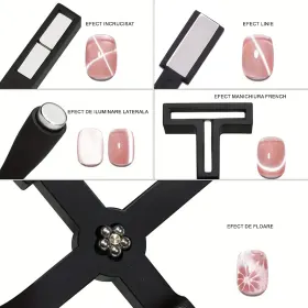 Accesorii Manichiura - Tot Ce Ai Nevoie pentru Unghii Perfecta Accesorii Manichiura - Magnet pentru Unghii 5 in 1 3D Cat Eye