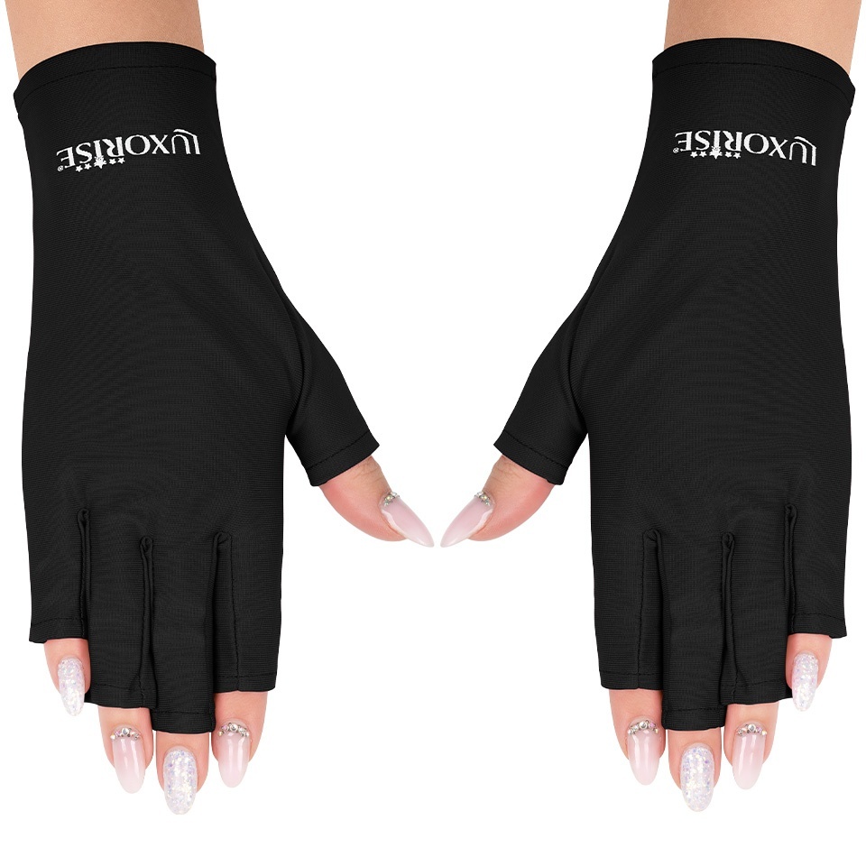 Accesorii Manichiura - Tot Ce Ai Nevoie pentru Unghii Perfecta accesorii manichiura - Manusi Protectie UV LUXORISE, Negru, marime universala