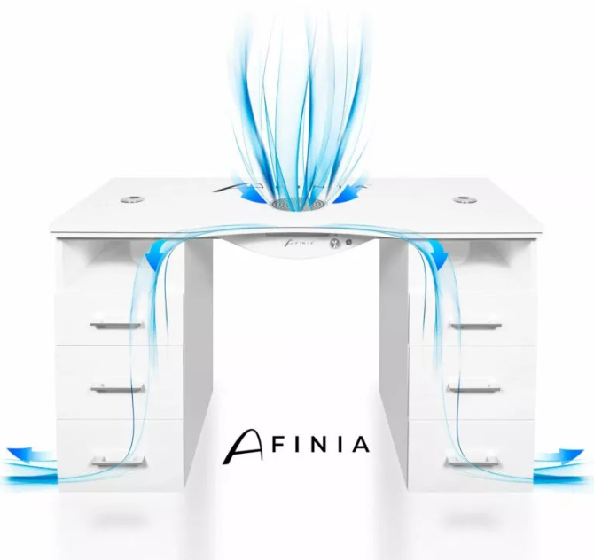 Masa Manichiura - Spațiu Ideal pentru Îngrijirea Unghiilor Masa manichiura cu aspirator incorporabil AFINIA PRESTIGE