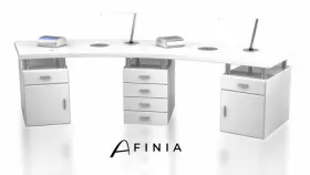 Masa Manichiura - Spațiu Ideal pentru Îngrijirea Unghiilor masă manichiură cu două posturi de lucru și aspirator incorporabil AFINIA UNBODIED SK07