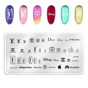 Matrita Metalica Nail Art, Diferite Logouri, XY-58