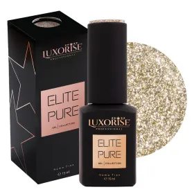 Oja ELITE PURE LUXORISE 15ml - Culoare și Strălucira Oja Semipermanenta Hema Free LUXORISE ELITE PURE - Champagne Gold, 15ml