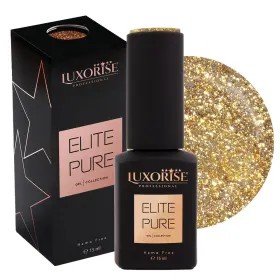 Oja ELITE PURE LUXORISE 15ml - Culoare și Strălucira Oja semipermanenta Hema Free - Regal Gold, 15ml