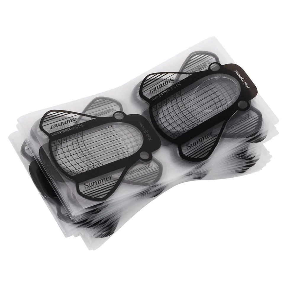 Pachet 100 Sabloane pentru constructie unghii Plastifiate PVC