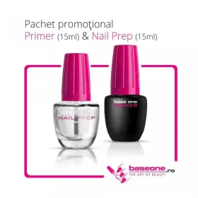 Primer, Bonder și Top Base One - Esențiale pentru Unghii Perfecta Primer pentru Unghii - Pachet Promotional Primer Base One 15ml+Nail Prep 15ml