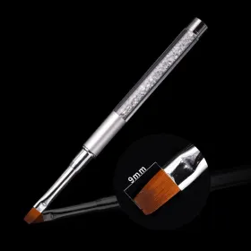 Pensule Manichiura - Precizie și Eleganță în Fiecare Detaliu pensulă manichiură Gel 9mm (nr 6) cu mâner cu cristale
