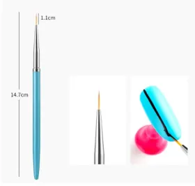 Pensule Manichiura - Precizie și Eleganță în Fiecare Detaliu pensulă manichiură cu mâner albastru 1.1cm
