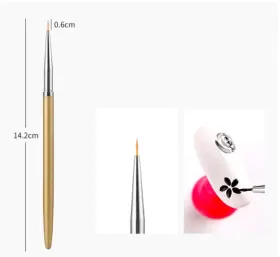Pensule Manichiura - Precizie și Eleganță în Fiecare Detaliu pensulă manichiură - Pensula pictura maner auriu 0.6 cm