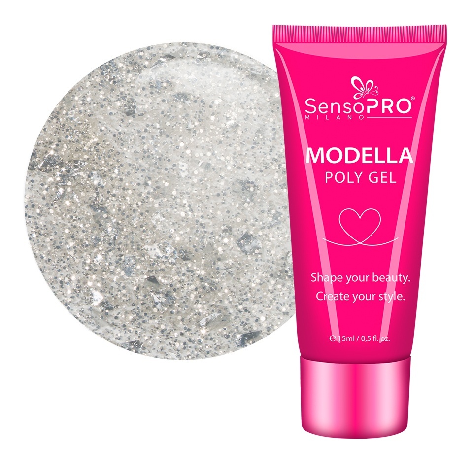 Polygel MODELLA SensoPRO Milano - Aura Diamond, 15ml