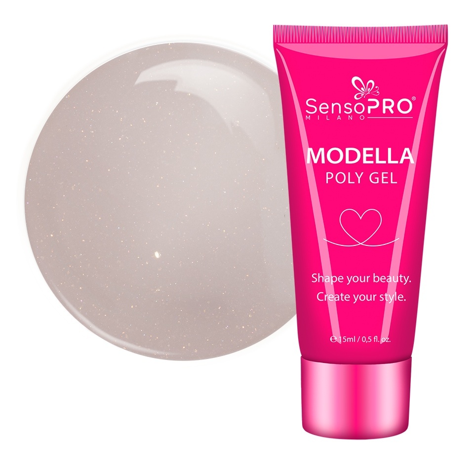 Polygel MODELLA SensoPRO Milano - Cappuccino Glow, 15ml