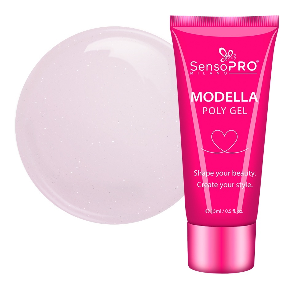 Polygel MODELLA SensoPRO Milano - Crystal Blush, 15ml