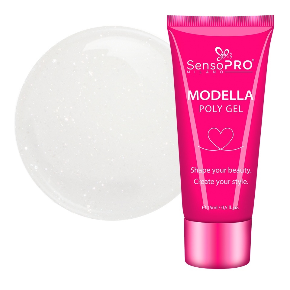 Polygel - MODELLA: Soluția Ideală pentru Unghii Perfecta Polygel - MODELLA SensoPRO Milano - Ivory Pearl, 15ml