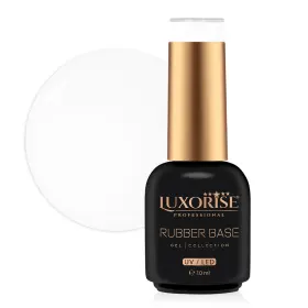 Rubber Base LUXORISE 10ml - Baza Perfectă pentru Unghi Bază Rubber LUXORISE - Opulent White 10ml