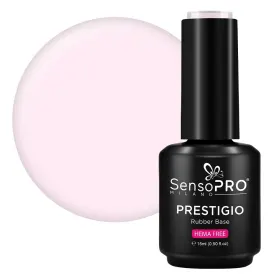 Rubber Base PRESTIGIO 15ml - Baza Perfectă pentru Unghi Rubber Base PRESTIGIO SensoPRO Milano - Blush Bunny 15ml