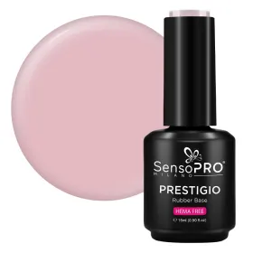 Rubber Base PRESTIGIO 15ml - Baza Perfectă pentru Unghi Rubber Base PRESTIGIO - Blushing Rose 15ml