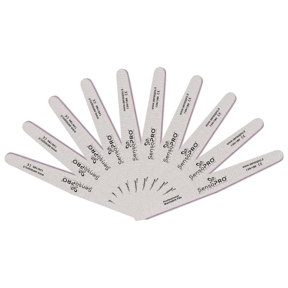 Buffer pentru Unghii - Îngrijire și Finisare Perfectă Buffer pentru Unghii - Set 10 Pile Unghii Picatura granulatia 120/180 - SensoPRO Milano