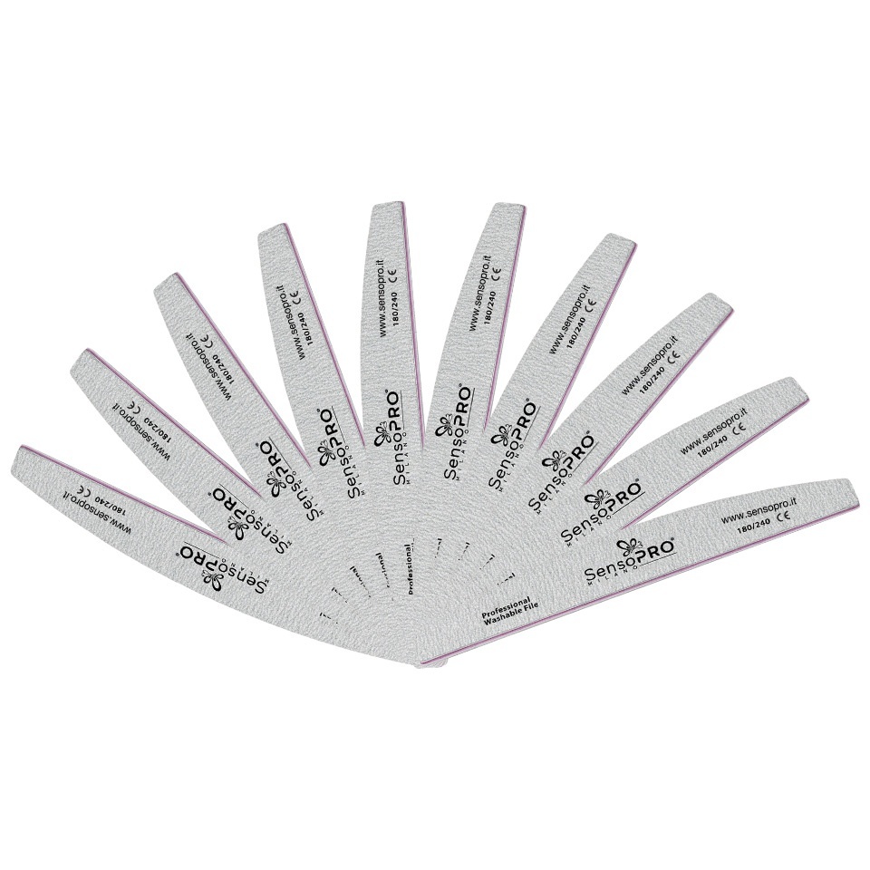 Buffer pentru Unghii - Îngrijire și Finisare Perfectă Buffer pentru Unghii - Set 10 Pile Unghii Semiluna 180/240