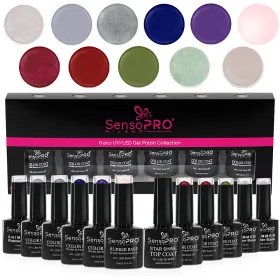 Seturi de Oje Semipermanente pentru Manichiură Perfectă Set Oje Semipermanente 10ml SensoPRO Milano, Elegant Fantasy