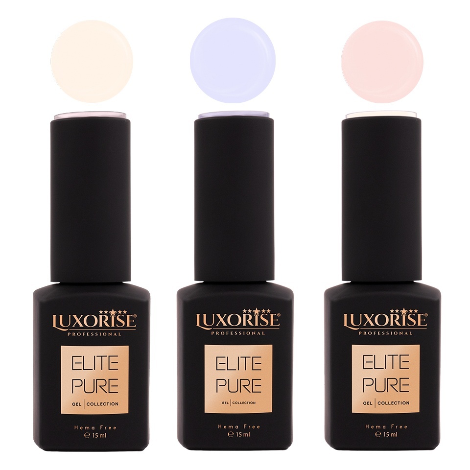 Set 3 Oje Semipermanente LUXORISE Elite - Spring Pastel - Limited edition