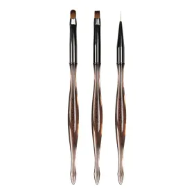 Seturi de Pensule pentru Unghii – Calitate și Precizia seturi de pensule pentru unghii – Set 3 Pensule Manichiura SensoPRO Milano, Brown