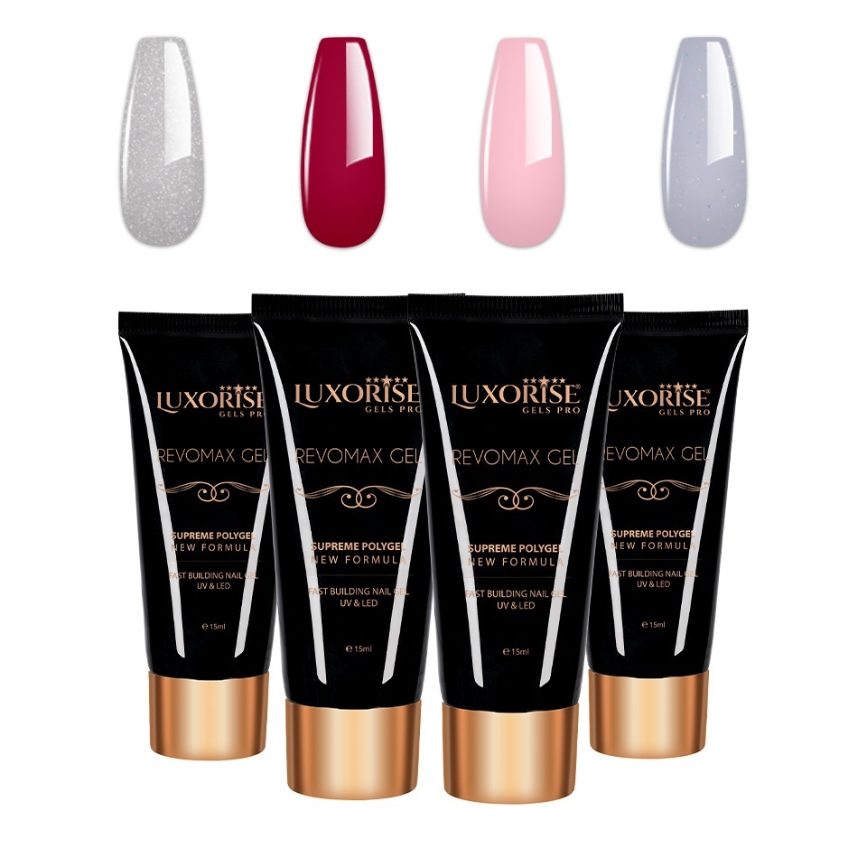 Set 4 Polygel REVOMAX LUXORISE, Brilliance Nails 07