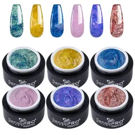 Seturi Geluri UV pentru Manichiură Perfectă Set Geluri UV Colorate Glitter Glow SensoPRO Milano