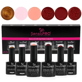 Seturi de Oje Semipermanente pentru Manichiură Perfectă Set Oje Semipermanente 10ml SensoPRO Milano, Cherry Cherry Lady