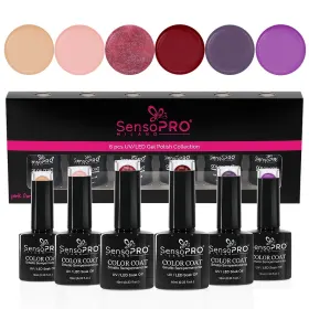 Seturi de Oje Semipermanente pentru Manichiură Perfectă Set Oje Semipermanente 10ml SensoPRO Milano, Hollywood Boulevard