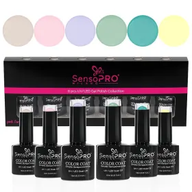 Seturi de Oje Semipermanente pentru Manichiură Perfectă Set Oje Semipermanente 10ml SensoPRO Milano, Sweet Pastel