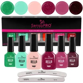 Seturi de Oje Semipermanente pentru Manichiură Perfectă Set Oje Semipermanente BELLA SensoPRO Milano, Glossy Fantasy