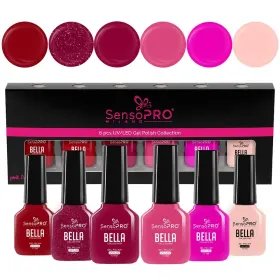 Seturi de Oje Semipermanente pentru Manichiură Perfectă Set Oje Semipermanente BELLA SensoPRO Milano, Passion Blaze