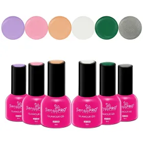 Seturi de Oje Semipermanente pentru Manichiură Perfectă Set Oje Semipermanente 6x8ml SensoPRO Milano, Christmas Fever